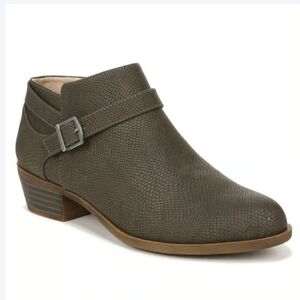 NIB LifeStride Alexander Grey Snake Textured Ankle Booties Women's 10M Orig $79